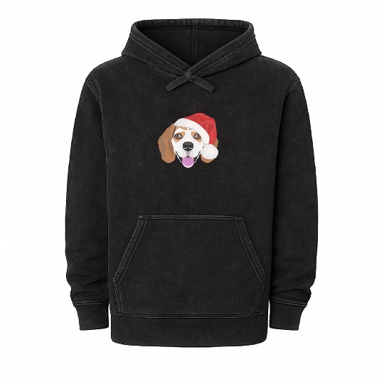 Beagle Merry Christmas Mineral Wash Hoodies