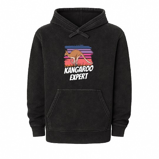 Kangaroo Expert Australia Lover Kangaroos Animal Mineral Wash Hoodies