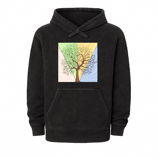 Four Seasons Trees Mineral Wash Hoodies