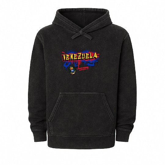 Venezuela graffiti flag design Mineral Wash Hoodies