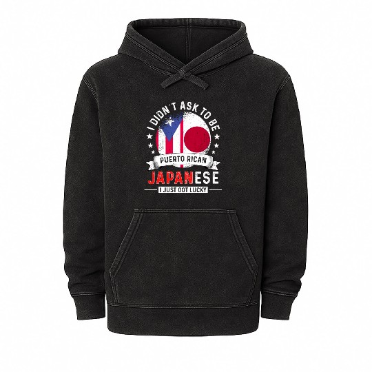 Puerto Rico Flag Japan Grown Got Lucky Mineral Wash Hoodies