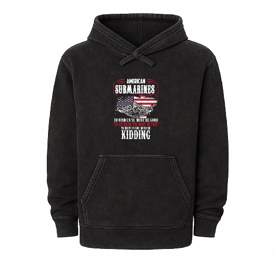 US Military Submarine Mineral Wash Hoodies