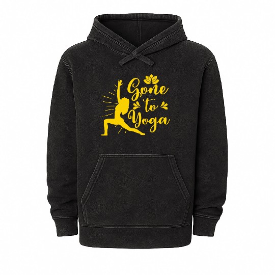Yoga Mineral Wash Hoodies Gone To Yoga Meditate Lotus Gift Mineral Wash Hoodies