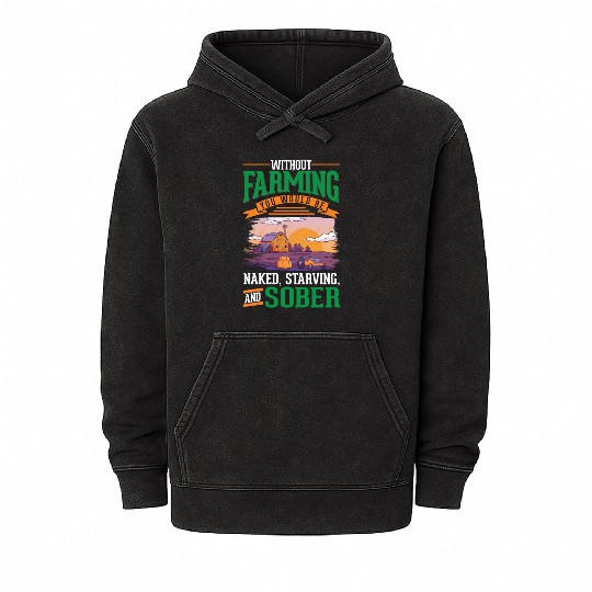 Local Farmers Support Agriculture Farming Mineral Wash Hoodies