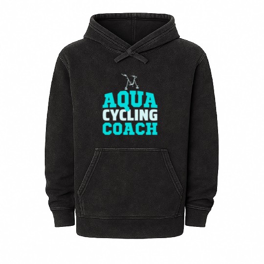 Aqua Cycling Swimming Pool Fitness Training Coach Mineral Wash Hoodies