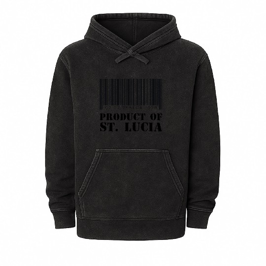 Product of St. Lucia (Black) Mineral Wash Hoodies