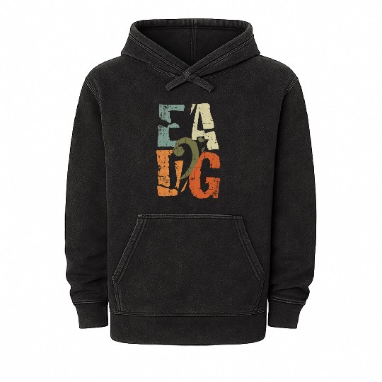 Bass Guitar Player Eadg Bass Clef For Bassist Mineral Wash Hoodies