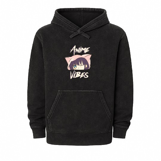 Anime Girl Maga Eyes Anime Vibes Japanese Anime Mineral Wash Hoodies