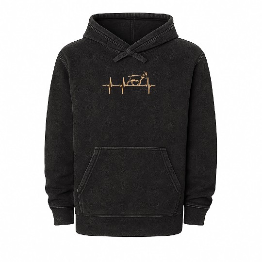 Goat Heartbeat Goat Farm Goat Farmer Goat Lover Mineral Wash Hoodies