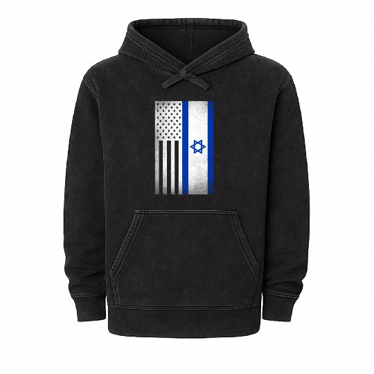 Israel Design for proud Israeli Americans Mineral Wash Hoodies