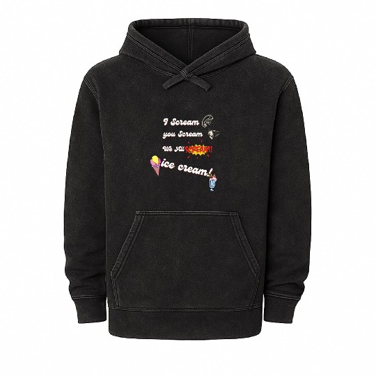 we all scream iceceam Mineral Wash Hoodies