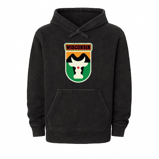 US States WISCONSIN Mineral Wash Hoodies