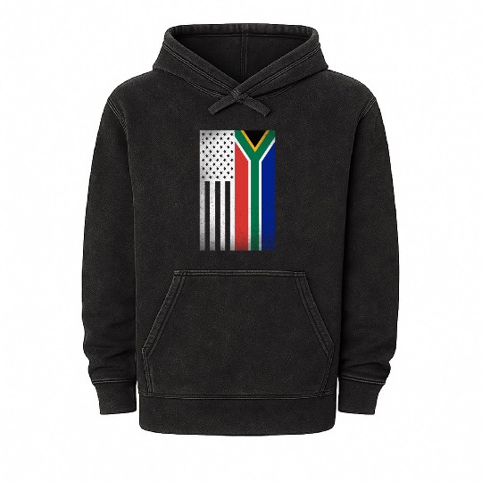 South Africa Design for South African Americans Mineral Wash Hoodies