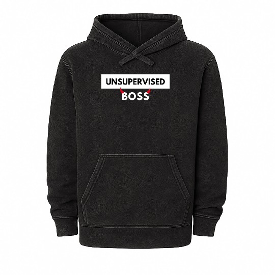 UNSUPERVISED BOSS FUNNY CUTE DESIGN Mineral Wash Hoodies
