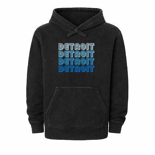 Retro Detroit Michigan Mineral Wash Hoodies