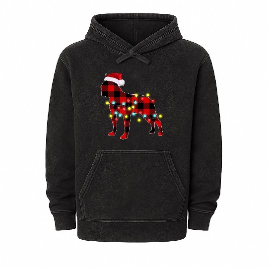 Boston Terrier Christmas Dog Lover Pajamas Mineral Wash Hoodies