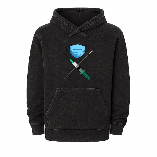Corona Pandemic Cross | Comic Mineral Wash Hoodies