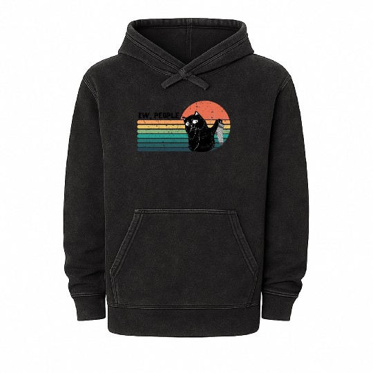 Ew, people - Disgusted Black Cat with Smelly Sock Mineral Wash Hoodies