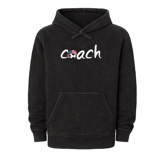 us soccer coach Mineral Wash Hoodies