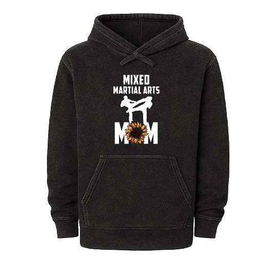 Womens Mixed Martial Art MMA Mom Karate Jiu-Jitsu Mineral Wash Hoodies