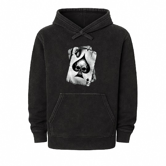 Ace of Skulls Death Cards Vietnam Mineral Wash Hoodies