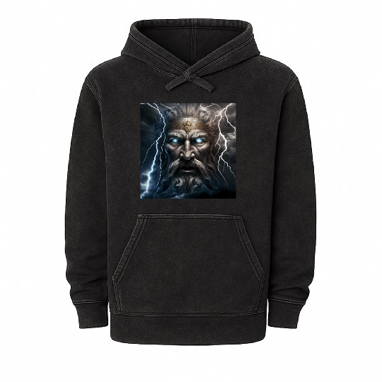 Portrait of Zeus Mineral Wash Hoodies