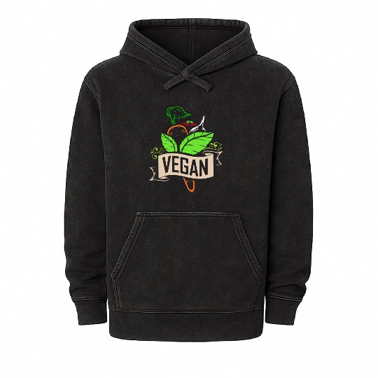Carrot, Onion And Tomato Logo For Vegetarians And Mineral Wash Hoodies