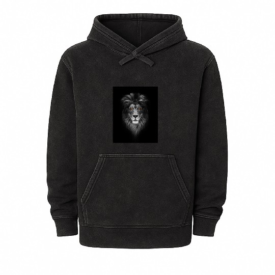 The Majestic Lion Head Mineral Wash Hoodies unisex