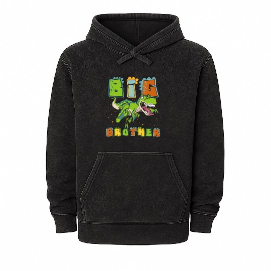 Dinosaur Big Brother Trex Mineral Wash Hoodies