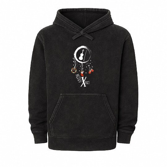 musical instrument dreamcatcher Christmas Violin Mineral Wash Hoodies