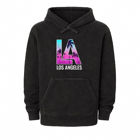 Los Angeles LA California Gift Mineral Wash Hoodies