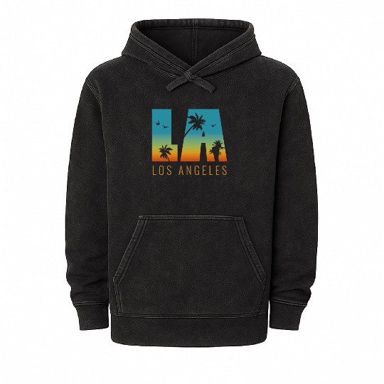 Los Angeles LA California Gift Mineral Wash Hoodies