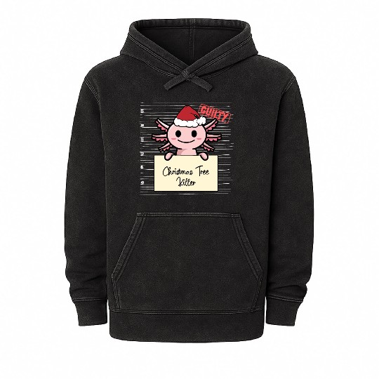 Axolotl christmas funny prison Mineral Wash Hoodies