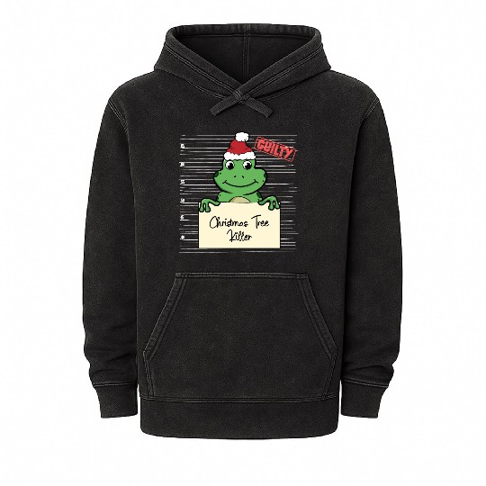 Frog christmas funny prison Mineral Wash Hoodies
