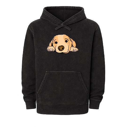 Golden Retriever Cute Puppy Dog Pet Lover Gifts Mineral Wash Hoodies