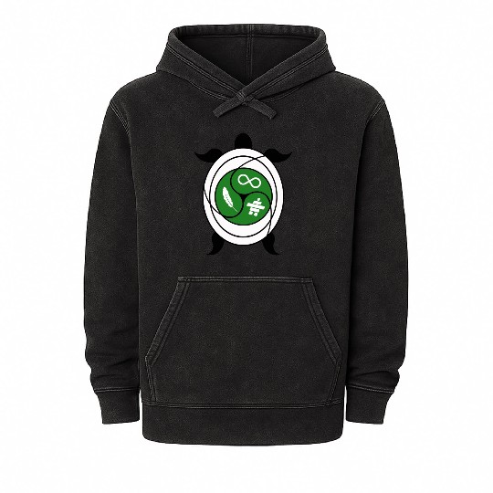 Turtle symbol for indigenous people of Canada Mineral Wash Hoodies