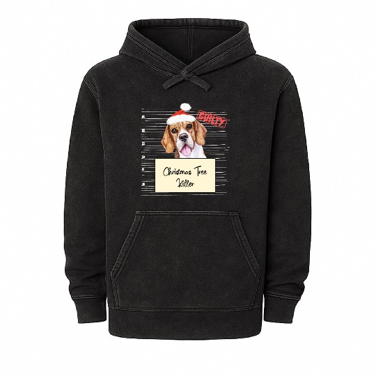 Beagle christmas funny prison Mineral Wash Hoodies