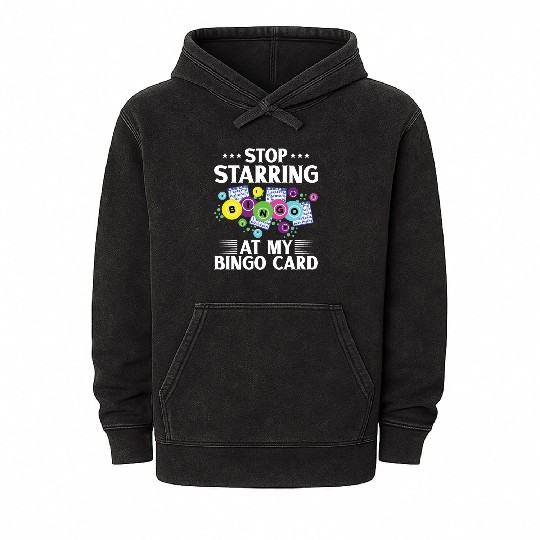 Bingo Card Game Grandma Bingo Player Bingo Cards Mineral Wash Hoodies