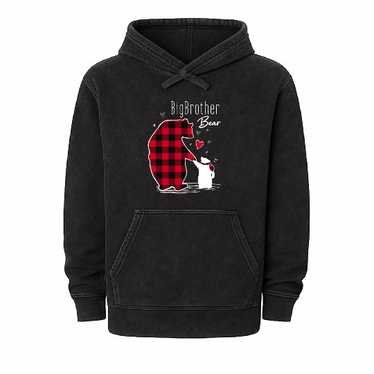 Big Brother Bear Mineral Wash Hoodies