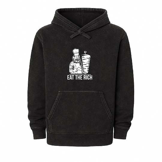 Eat the rich Karl Marx economist Mineral Wash Hoodies