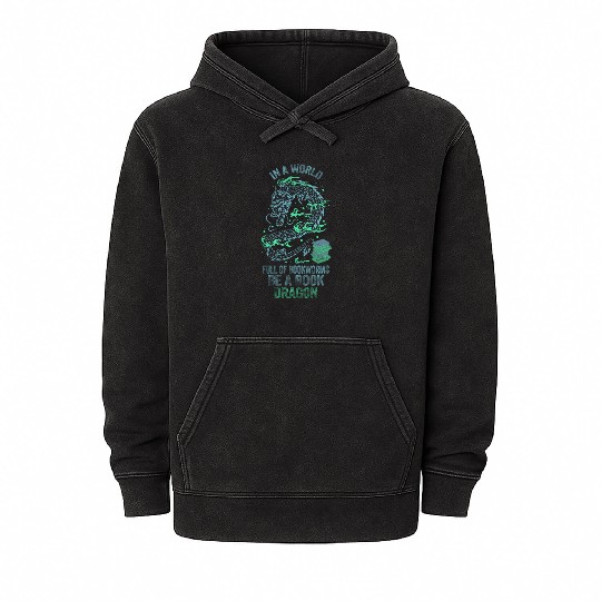 In A World Full Of Bookworms Be A Book Dragon Mineral Wash Hoodies