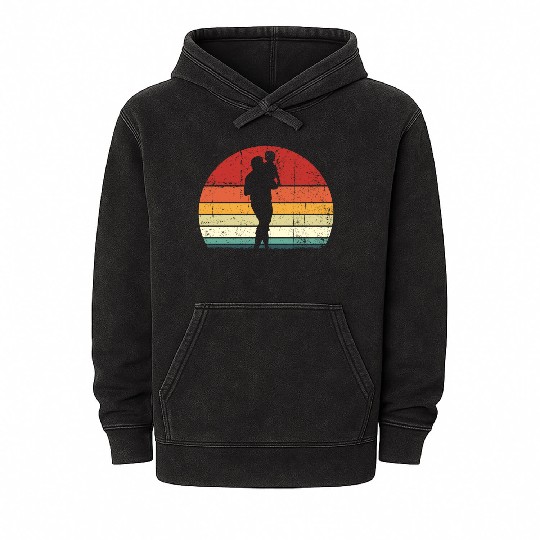 Dad and son sunset Mineral Wash Hoodies
