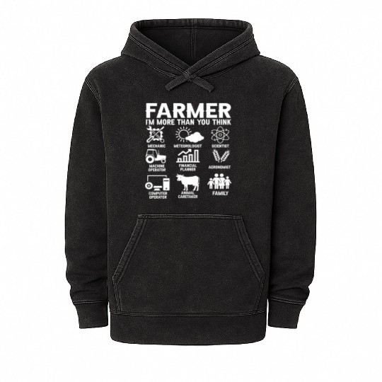 Gift Idea Farming Agriculture Patriotic Farmer Mineral Wash Hoodies