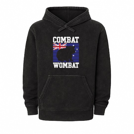 Combat Wombat For A Wombats Lover Mineral Wash Hoodies
