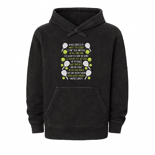 Paddle Tennis Player Match Paddle Tennis Team Mineral Wash Hoodies