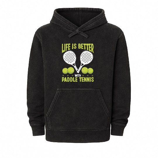 Paddle Tennis Player Match Life is better with Mineral Wash Hoodies