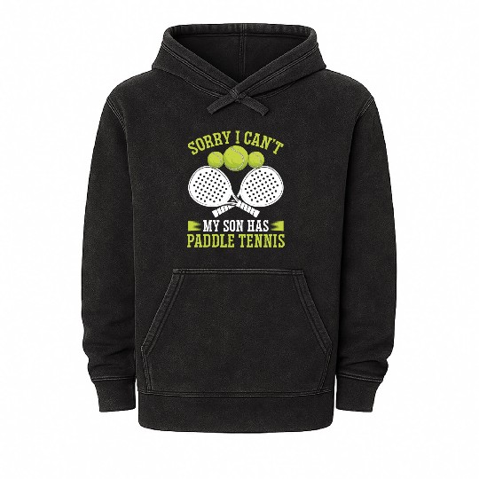 Paddle Tennis Player Match Dad Father Papa Mineral Wash Hoodies