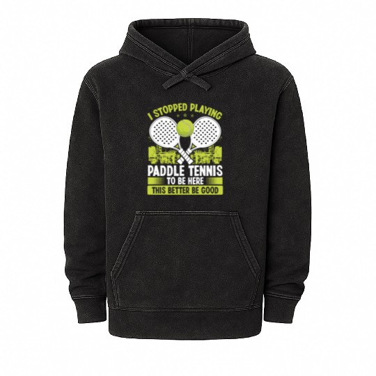 Paddle Tennis Player Match Stopped Playing Balls Mineral Wash Hoodies