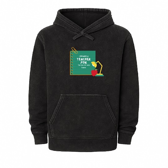 I became a teacher for the money and fame Mineral Wash Hoodies