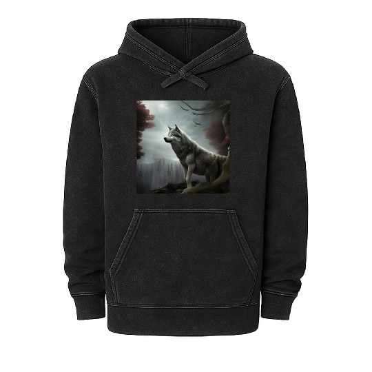 Wolf lovers Mineral Wash Hoodies